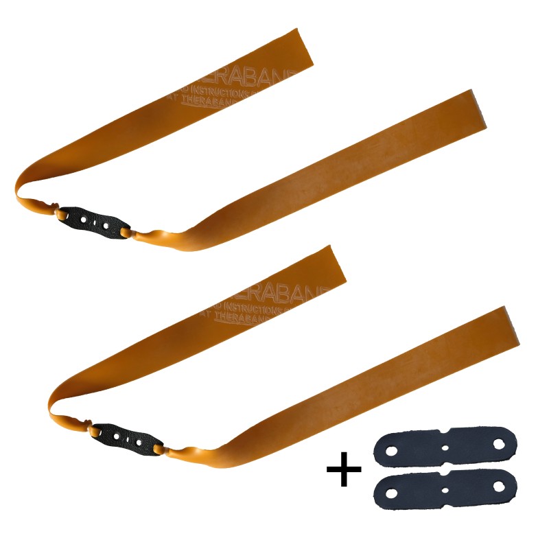 Gumy płaskie trapezowe TheraBand | 20/12mm | 25cm + skórzane koszyczki gratis